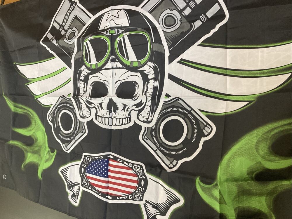 "PISTON CROSSBONES PIRATE" flag 3x5ft polyester banner Flag Joint skull skeleton